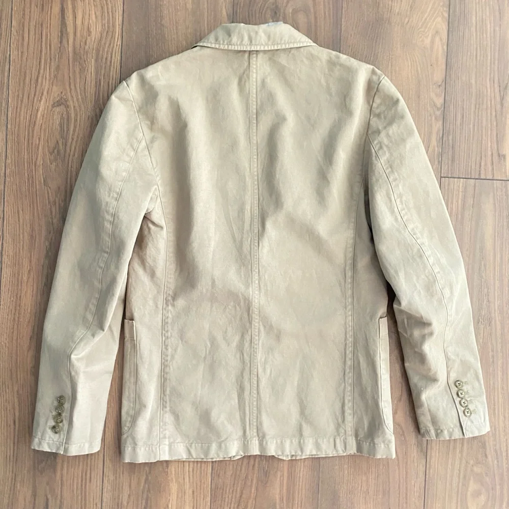 J Crew NWT Garment‎ Dyed Chino Suit Jacket Linen Blend Men’s 36 AX270 Tan Khaki